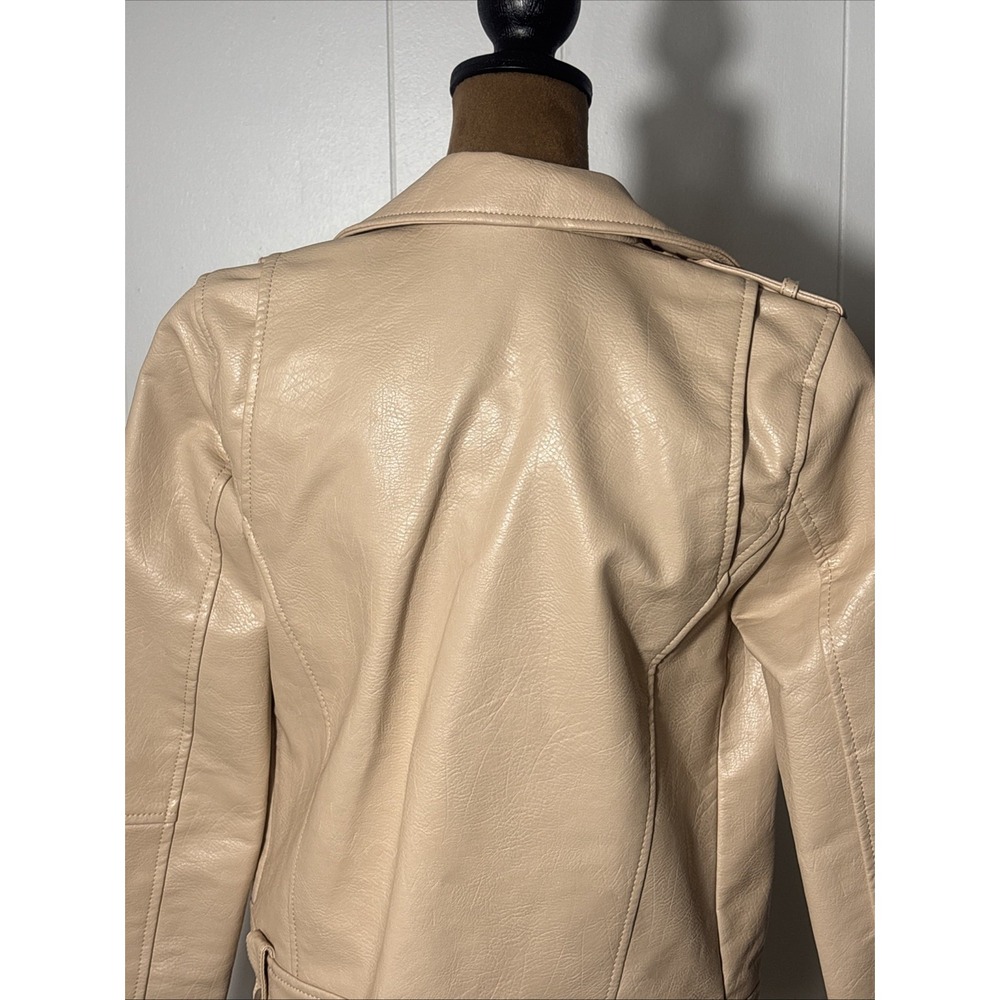 Zara Girls Size 13/14 Baby Pink Faux Leather Biker Motorcycle Jacket Stylish - Picture 12 of 14
